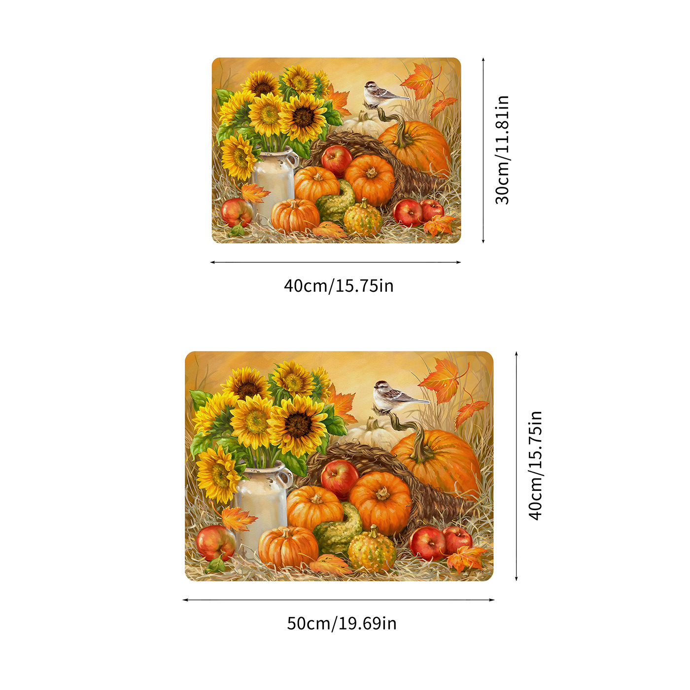 Nuovo sottobicchiere con stampa di zucca e girasole, in stile pastorale, per tavolo da pranzo, bar, tappetino isolante, assorbente d'acqua, antiscivolo_voghion.com