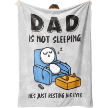 GoMelley 趣味生日礼物送给爸爸丈夫,Dad is Not Sleeping 毛毯,
