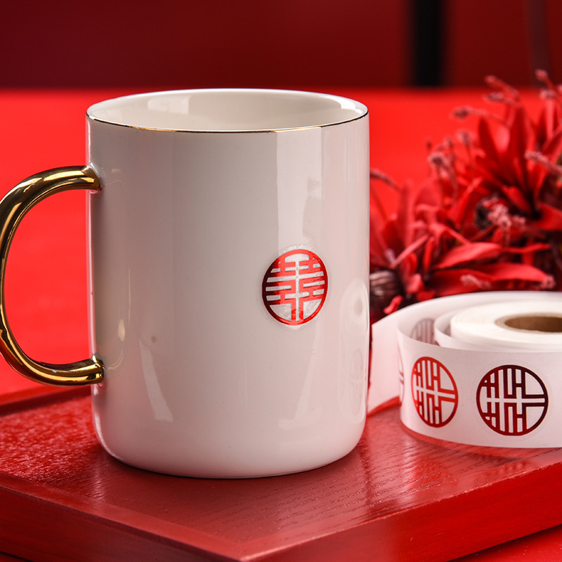 Etiqueta adhesiva boda sala de bodas Sobre pegatinas suministros pequeñas pegatinas de sellado caja de dulces sobre rojo boda huevos de tamaño pequeño