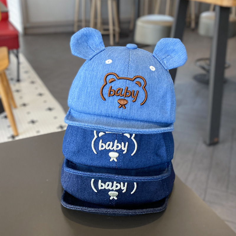 Sombreros para bebés primavera y otoño delgados bebés gorra de béisbol boca de pato bebé vaquero hombre tesoros al aire libre de la marea de niños