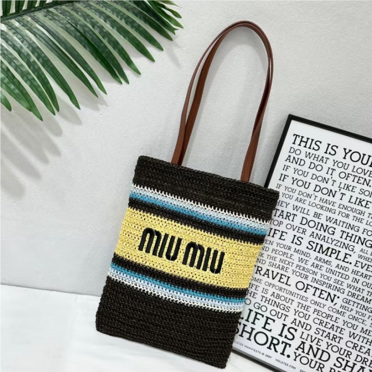 miu ビーチトートバッグ トートバッグ ラフィア ショッピングバッグ ストローバッグ 大容量 シンプル ショルダー レディースバッグ|undefined
