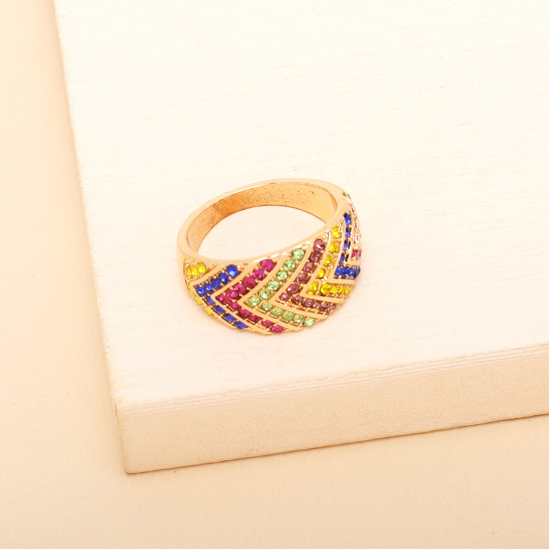 7g Weight Women'S Gender Gold, Silver Color Wholesale Jewelry Color Rhinestone Ring Nihaojewelry 6