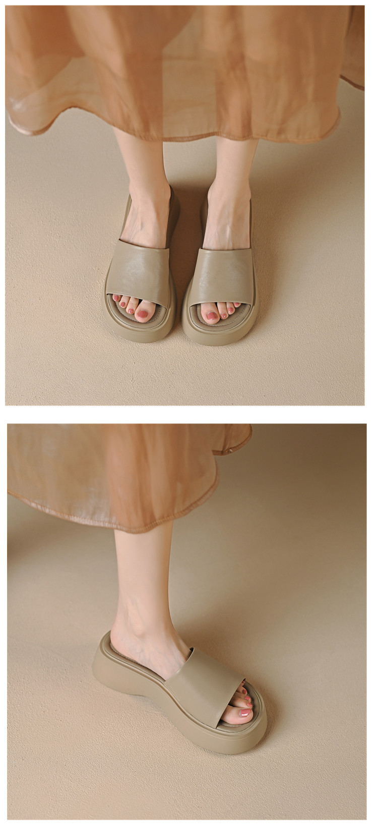 Dép sandal nữ xỏ ngón đế dày 3 cm, quai ngang mềm, chống trượt — màu đen, Trắng kem-, bạc, màu mơ chi tiết 7