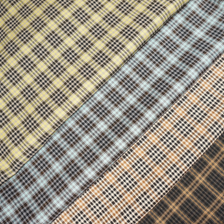 新品秋冬西装套装衬衫格子布TR弹力色织布裤子半裙工作服时装面料