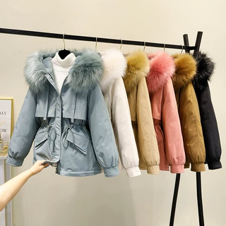 羽绒棉服女2024冬新款韩版宽松棉衣短款加绒派克服棉袄小个子外套