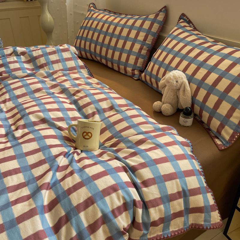 Cama de algodón molido de cuatro piezas de algodón 2025, nueva colcha de cama de cuatro estaciones, colcha de cama universal, kit de colcha de cama