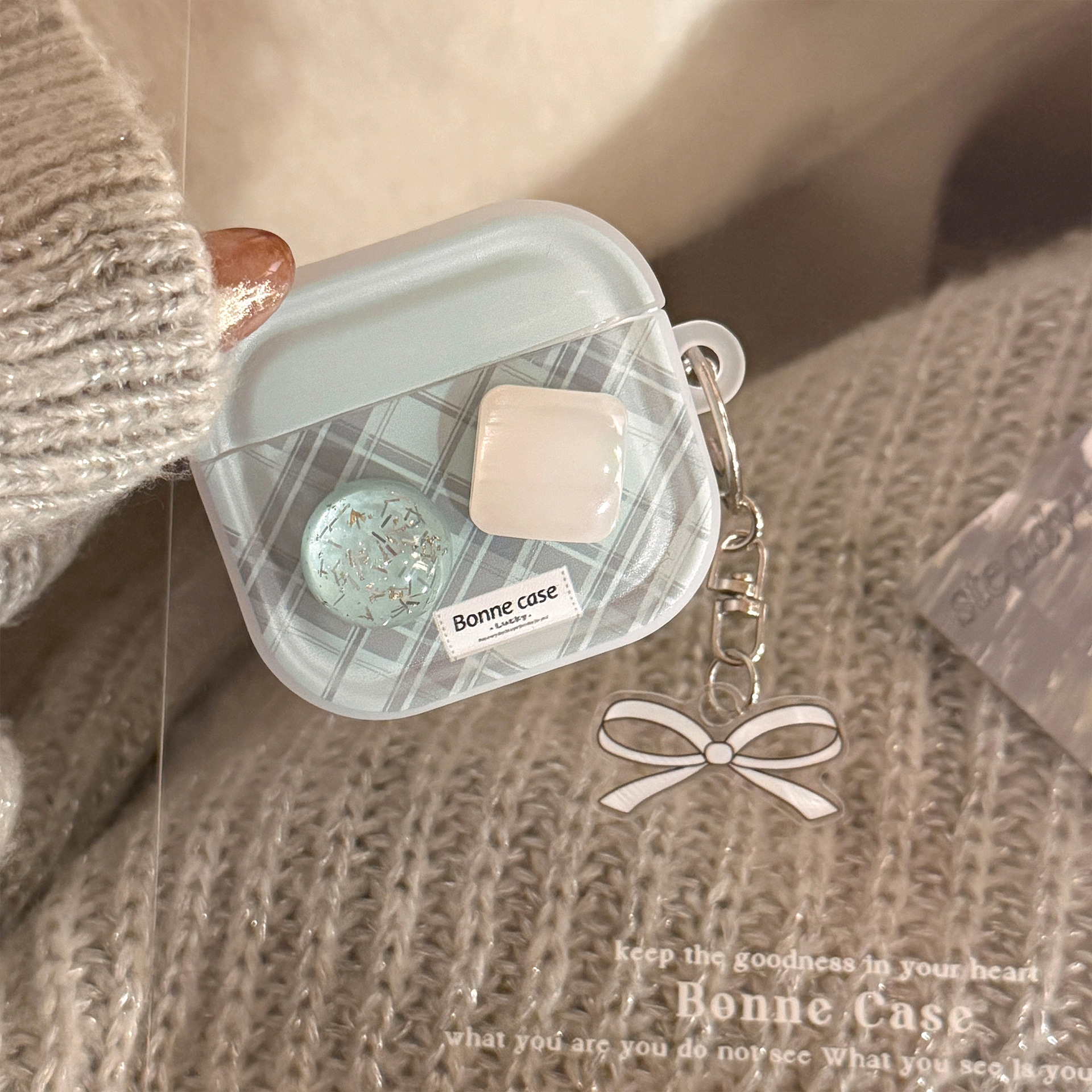 Estereoscópico permeable al hielo gemas para Apple Airpods4 Pro2 auriculares bluetooth 3 generación 1 / 2 cadena