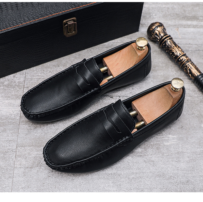 Men's casual leather shoes Soft soft soled shoes men's foot casual loafers_voghion.com
