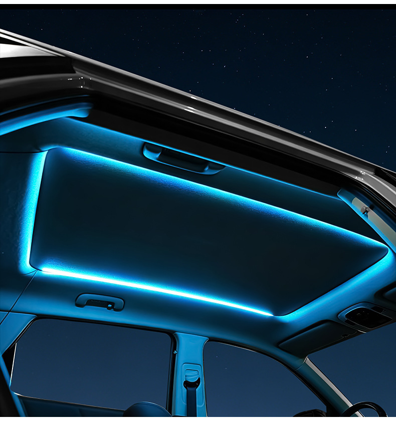 Cross-Border New Product Car Sunroof Ambient Light Led Colorful Rgb Flowing Light Strip Acrylic Interior Light Atmosphere Light