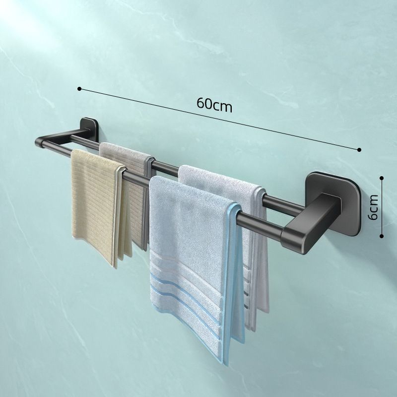 Toallero ponche libre baño doble barra colgante de pared Barra de Toalla baño sola barra de almacenamiento de rack inodoro estante de inodoro