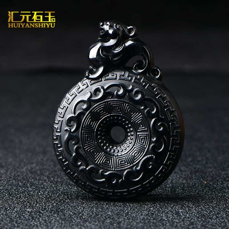 Natural Hetian jade dark jade dragon pendant black sheep fat jade house with Dragon antique beast brand pendant wholesale