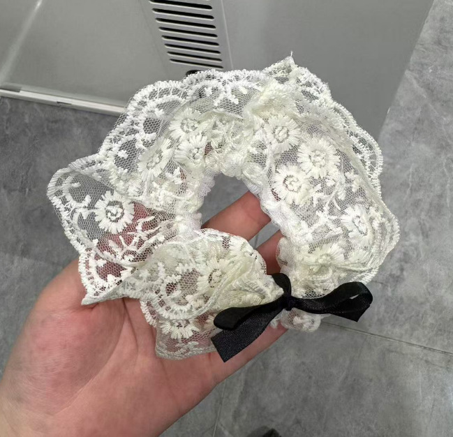法式文艺~复古甜美方巾大肠发圈女高级感超大号马尾头绳发 饰头饰|undefined