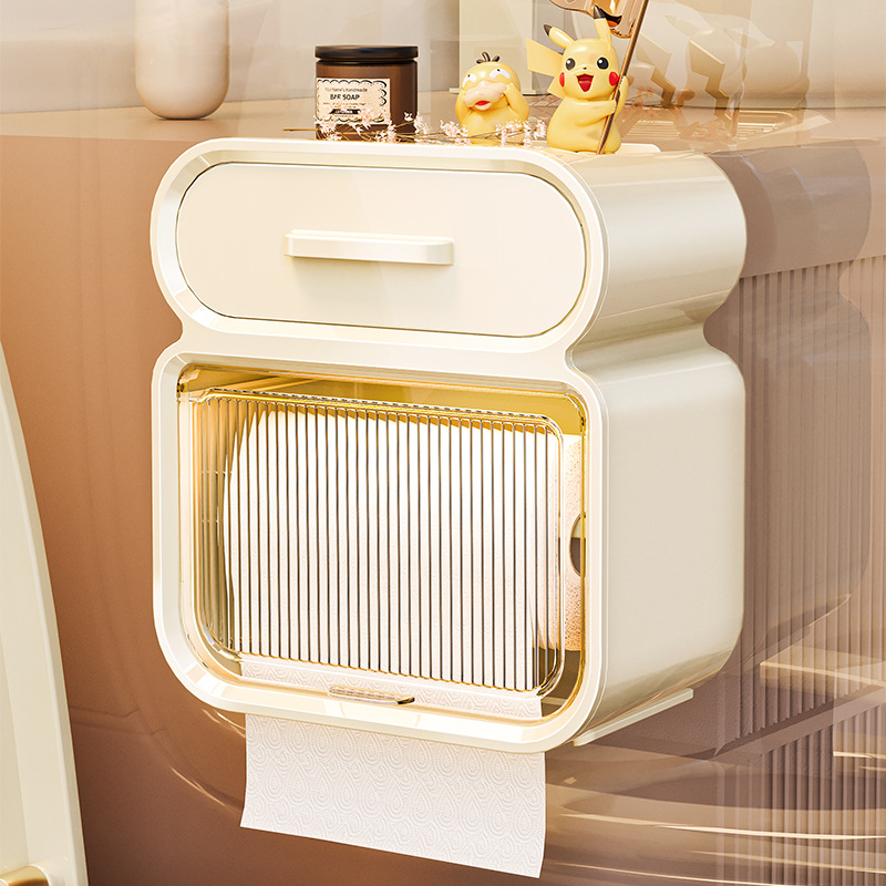 Punch-free Creativo impermeable titular de tejido caja de papel higiénico caja de pañuelos de papel higiénico rack de papel higiénico caja de pañuelos