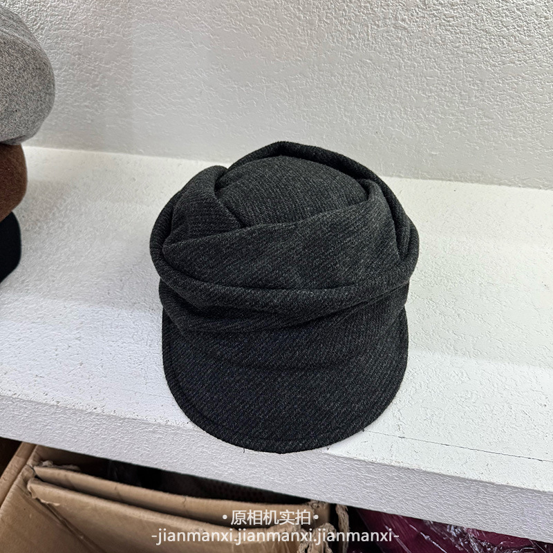 日系高品质马术帽小众褶皱时尚复古秋冬鸭舌报童帽女鸭舌帽批发|undefined