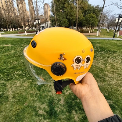 children's helmet cute sunscreen — Motosiklet kaskı (dəbilqə) - orange-through-short-1-5-years-old-send-no-13-post-jz