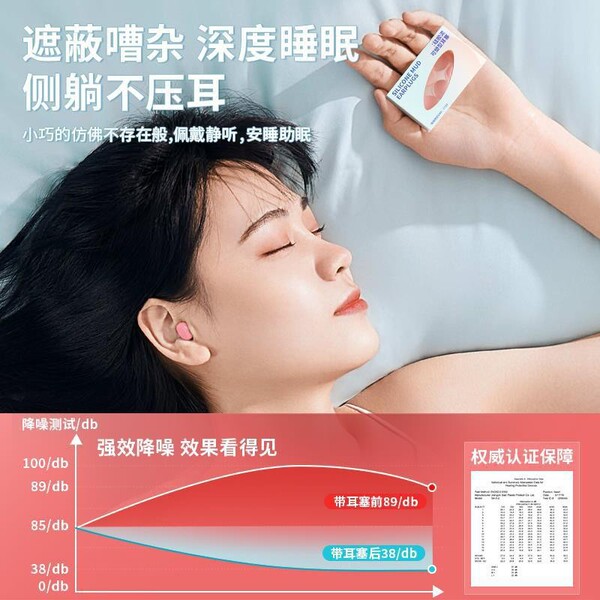 Silicone earplugs for learning to sleep silently
