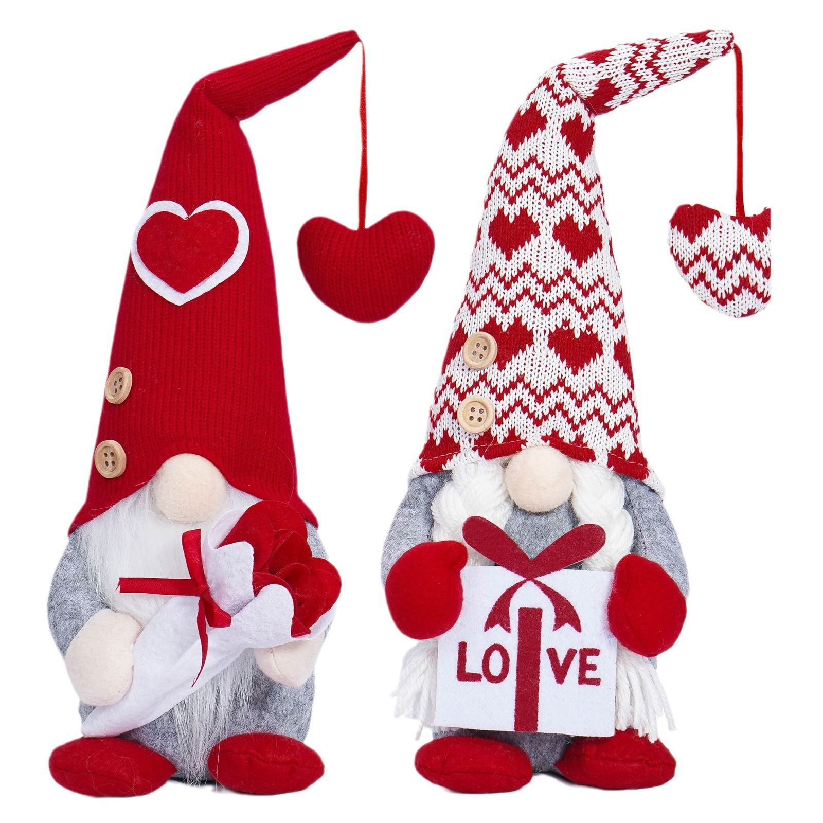 Día de San Valentín transfronterizo muñeca sin rostro amor colgante muñeca Rosa caja de regalo decoración lindo enano decoración de la ventana