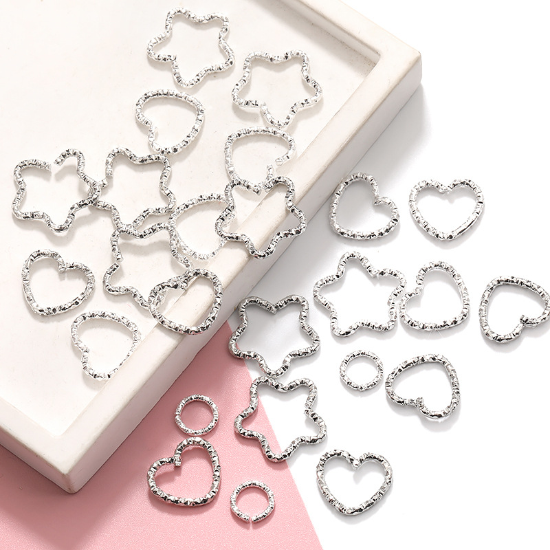 Wholesale Geometric Earring Pendants Heart Round Pentagram DIY Alloy Jewelry Accessories Japanese and Korean Style Bracelet Earrings