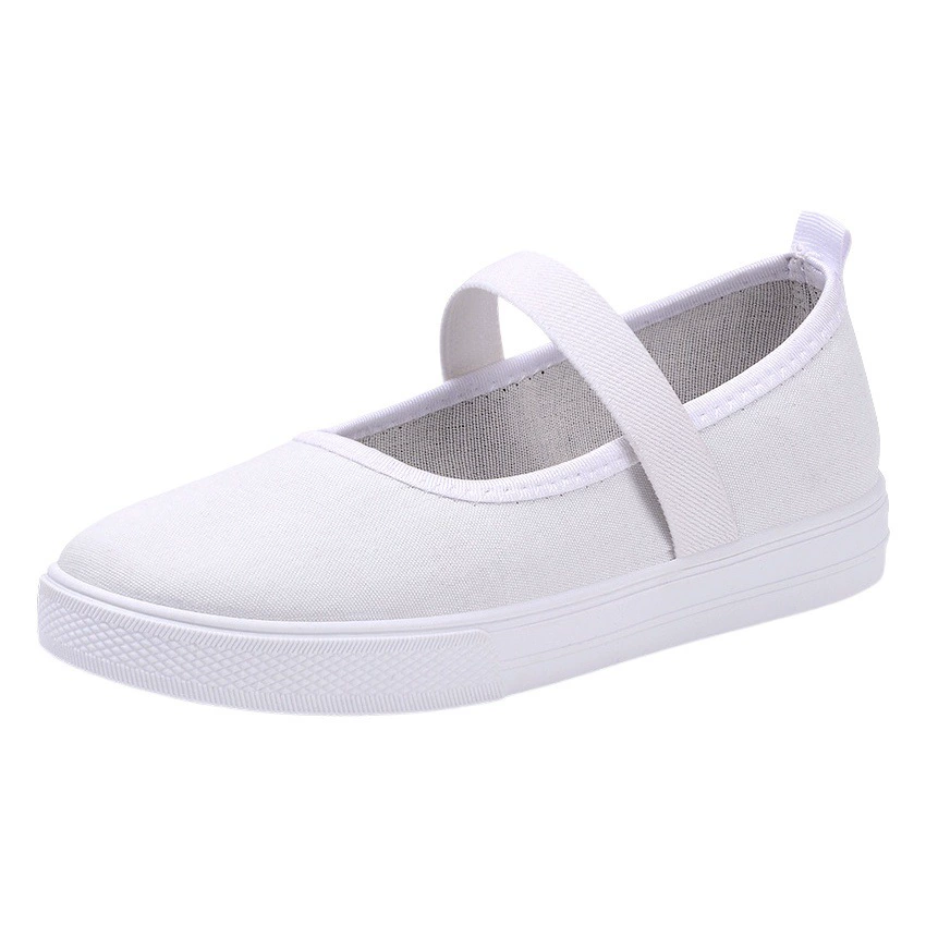 Рабочая обувь Детская обувь Женская Белая обувь Обувь из ткани Old Beijing Нескользящая рабочая обувь на плоской подошве Однотонная повседневная обувь без шнуровки