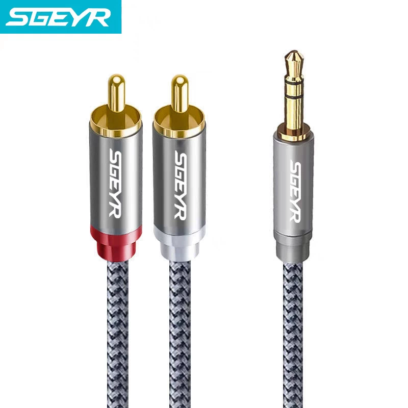 3,5 мм к двойной лотосной головке аудио кабель одна точка две красные и белые 2RCA мобильный телефон компьютерная коробка преобразования 1.8M