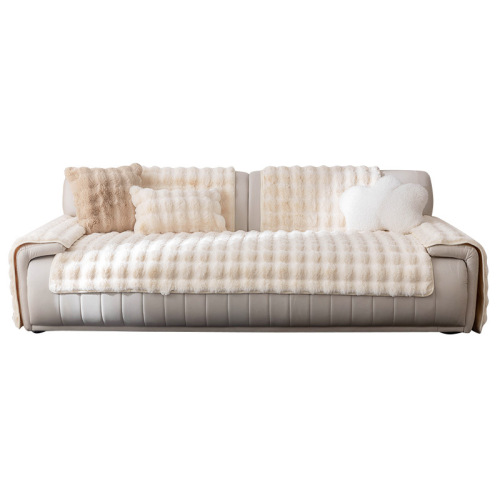 Fuzzy sofa cushion anti-slip winter high-end seat pad, popular leather sofa cover, simple cover cloth for winter.