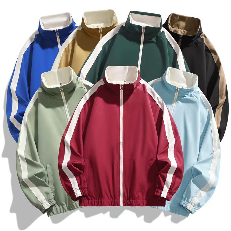 Cross-Border Trade Reversible Jacket for Men and Women, Stand Collar, Spring and Autumn, Men's Youth Outdoor Casual Versatile Top Coat