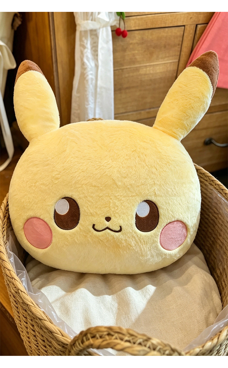 Foreign trade double-sided Pikachu plush pillow, Pogaman doll pillow, bed sleeping cushion, wholesale gift