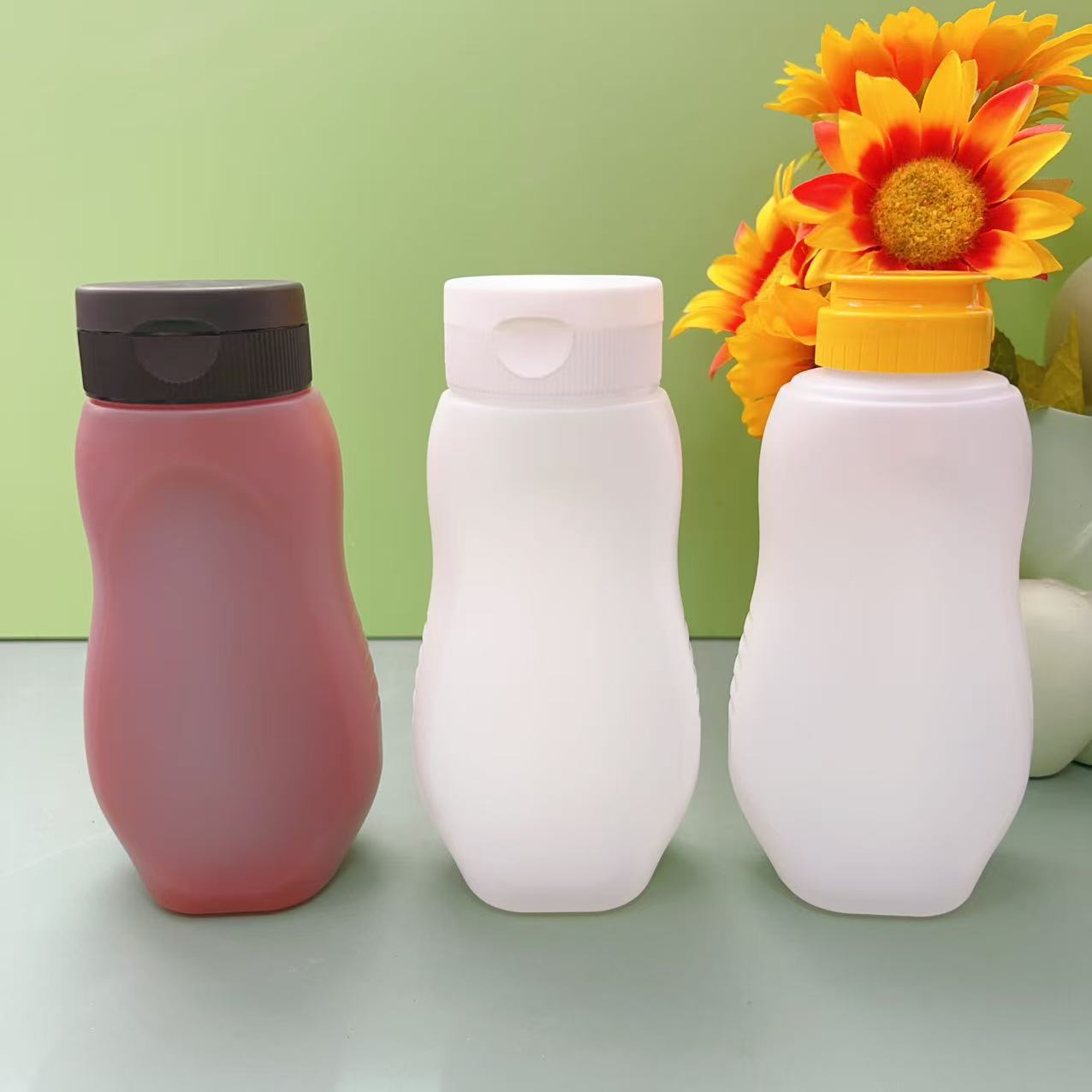 食品级330ml450g挤压瓶PE塑料瓶酱料瓶番茄酱沙拉酱瓶鸡汁耗油瓶