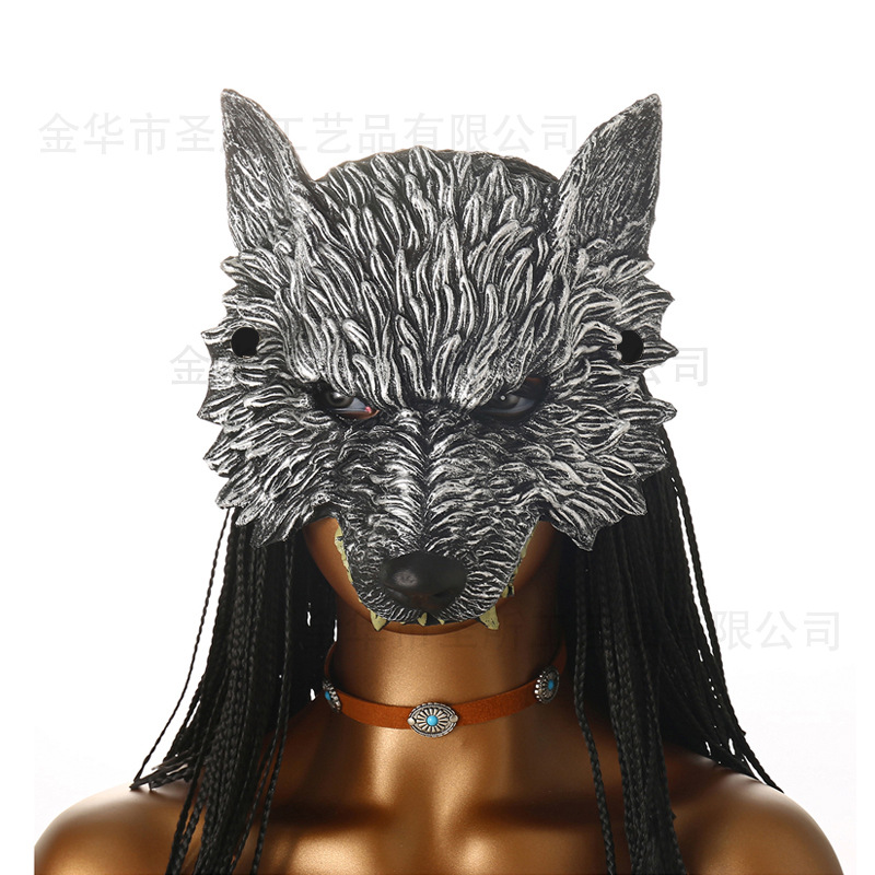 Máscara de animal Comercio exterior Funda de Halloween Carnaval PU suave espuma Accesorios de vestir realistas Máscara de fiesta image 37