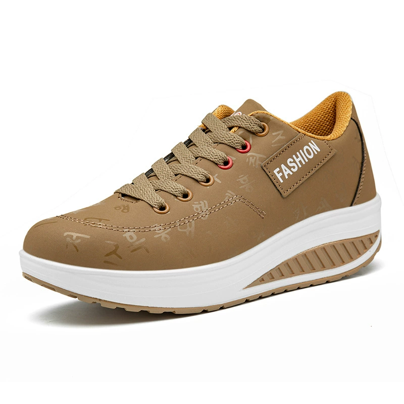 Трансграничные новые женские туфли-качалки на толстой подошве, увеличивающие рост, спортивная модная тенденция, черные