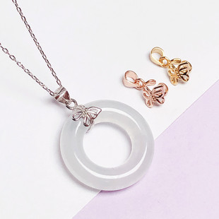 Donut sterling silver buckle 925 ring buckle opening diy buckle head small jade pendant buckle beeswax pendant clip buckle free shipping