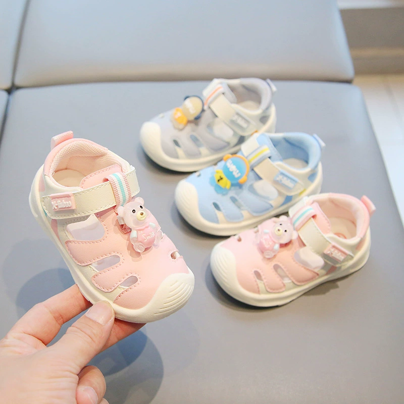 Xiao Lubao 1-2-3 года летняя обувь для ходьбы нескользящая мягкая подошва для мужчин и женщин