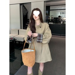 2025春季新款撞色风衣短外套女廓形感宽松显瘦百搭英伦风大衣