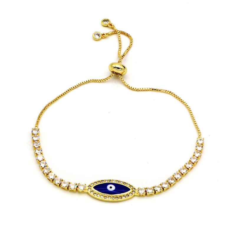 Fashion Devilu0027S Eye Copper Plating Inlay Zircon Bracelets 1 Piece