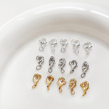 铜真金电镀高保色三色18k白龙虾扣结尾扣闭口双圈DIY手工饰品配件