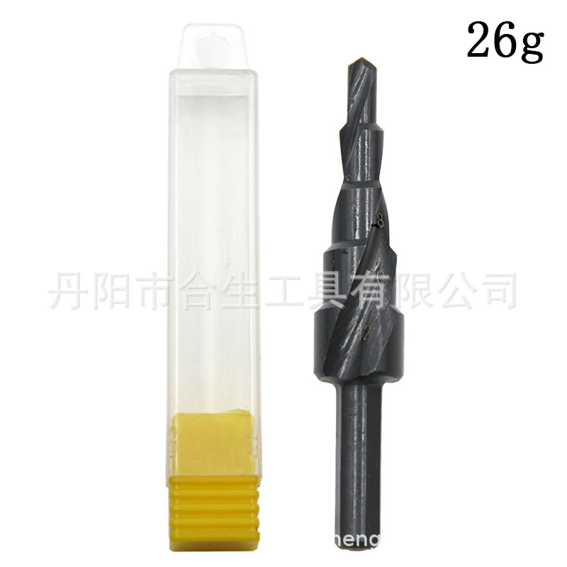 Transfronterizo de 3 piezas de acero de alta velocidad de nitruro negro espiral ranura triángulo manejar titanio-plateado taladro paso métrica pagoda traje de perforación