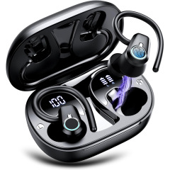 クロスボーダー爆型無線bluetoothイヤホン両耳帯デジタル表示耳掛け式ビジネス運動音騒音低減入耳式イヤホン