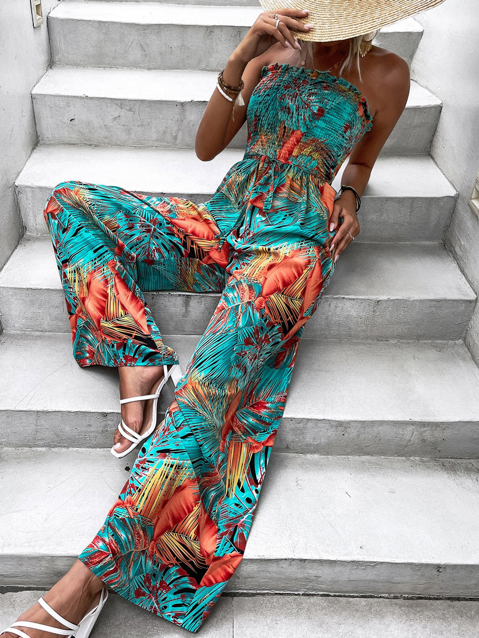 Women's Holiday Daily Vacation Tropical Full Length Printing Jumpsuits display picture 7