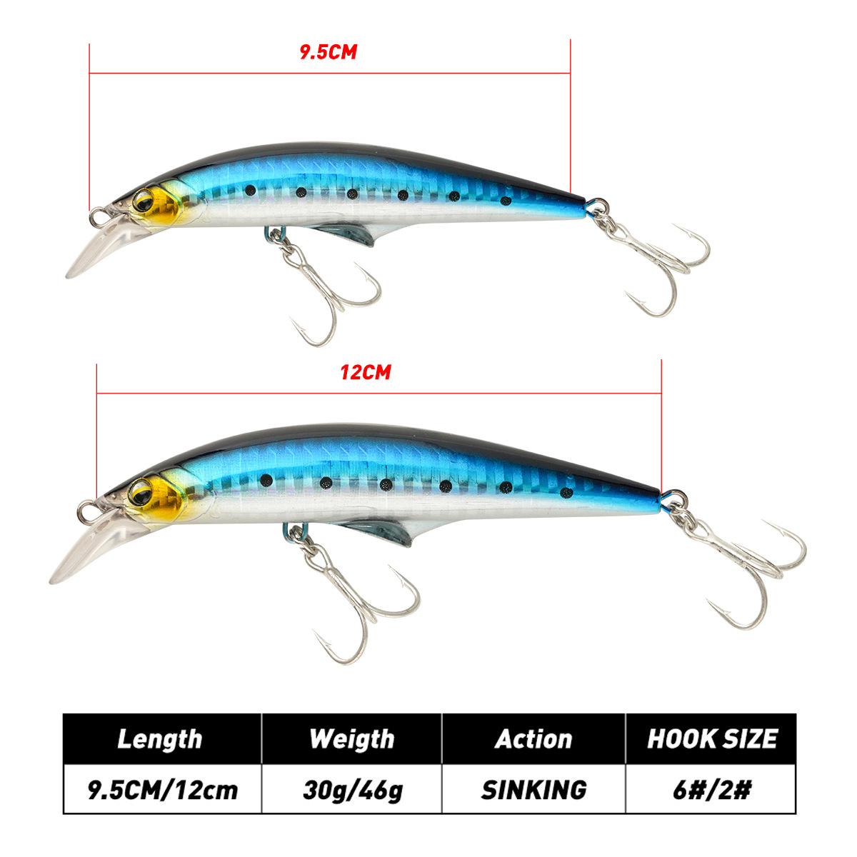 30g / 46g gran minoloia cebo duro de pesca de remolque de pesca image 2