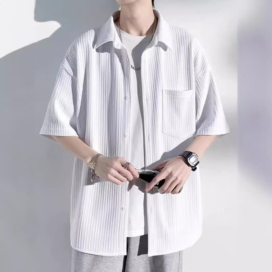 Silk summer shirt, high-quality style, plus size