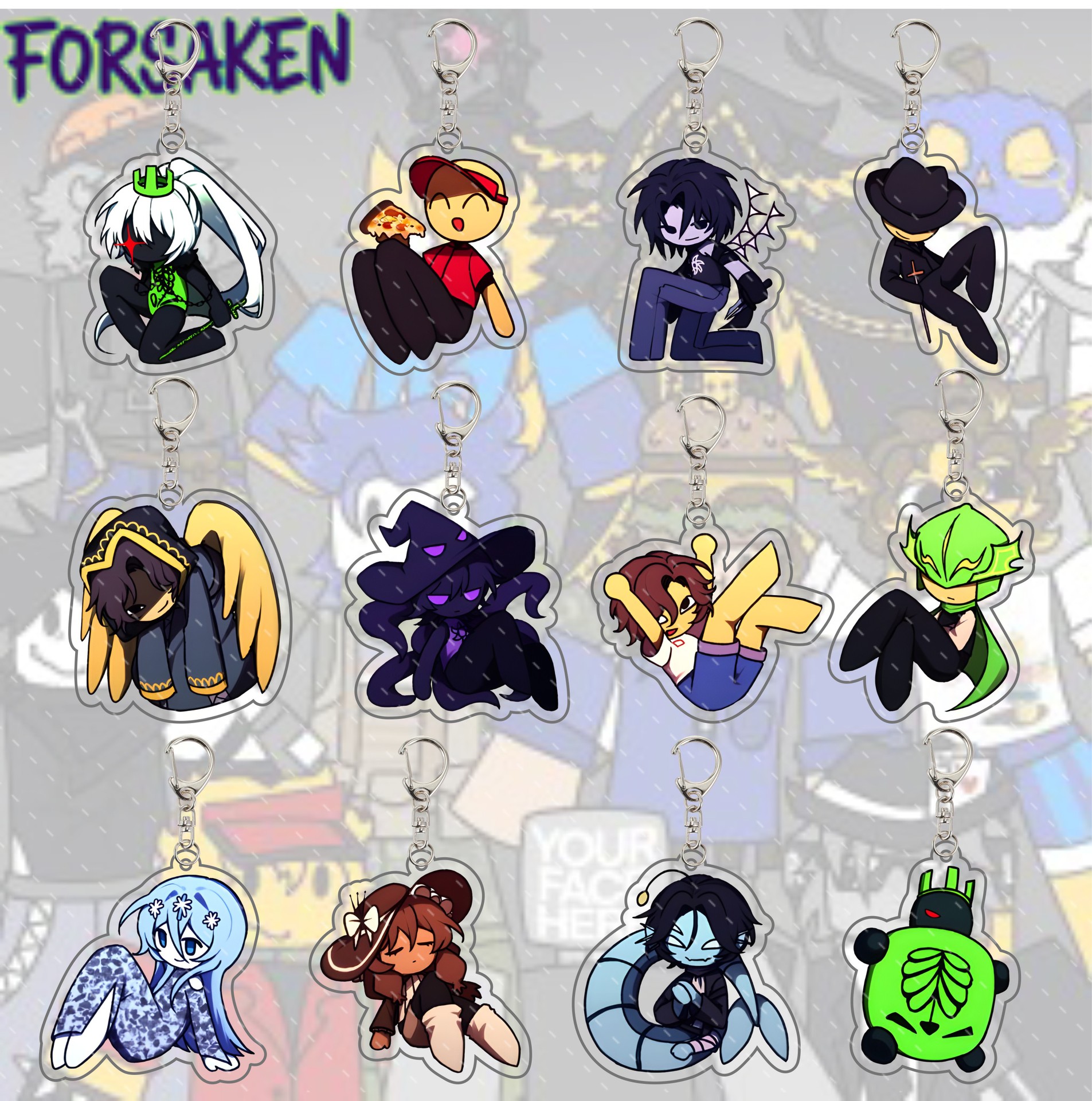 【Double-Sided Acrylic】Forsaken Abandoned Acrylic Keychain, the Lost Family Keychain