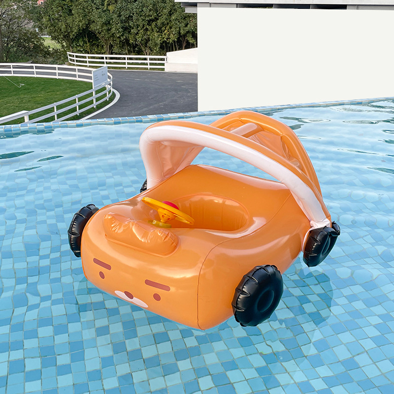 386g Weight Swim Ring Type of Swimming Accessories 1 Piece Quantity PVC Material Car, Sunshade Pattern Kid'S Gender Cute Style Cute Car Sunshade PVC Swim Ring Swimming Accessories 1 Piece 10