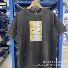 クロスボーダーの新型欧米のファッションブランドのレトロな水洗いは古い落書きをします。
