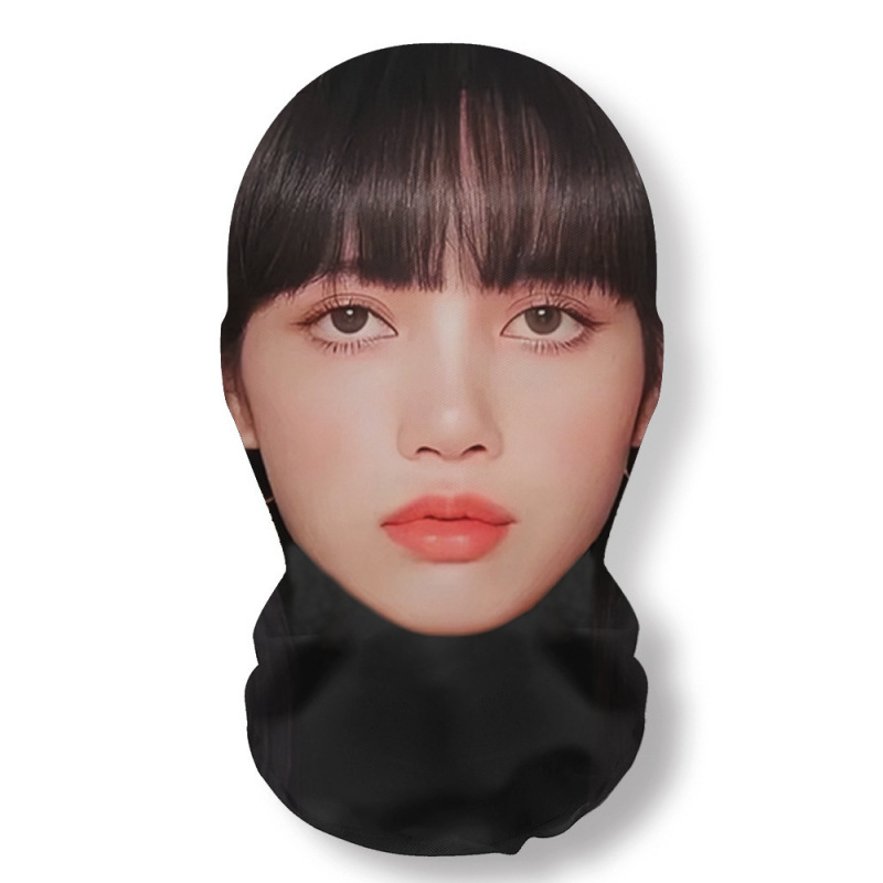 新款3D仿真人明星人脸装扮头套派对装饰面罩明星全脸搞笑网纱头套|undefined