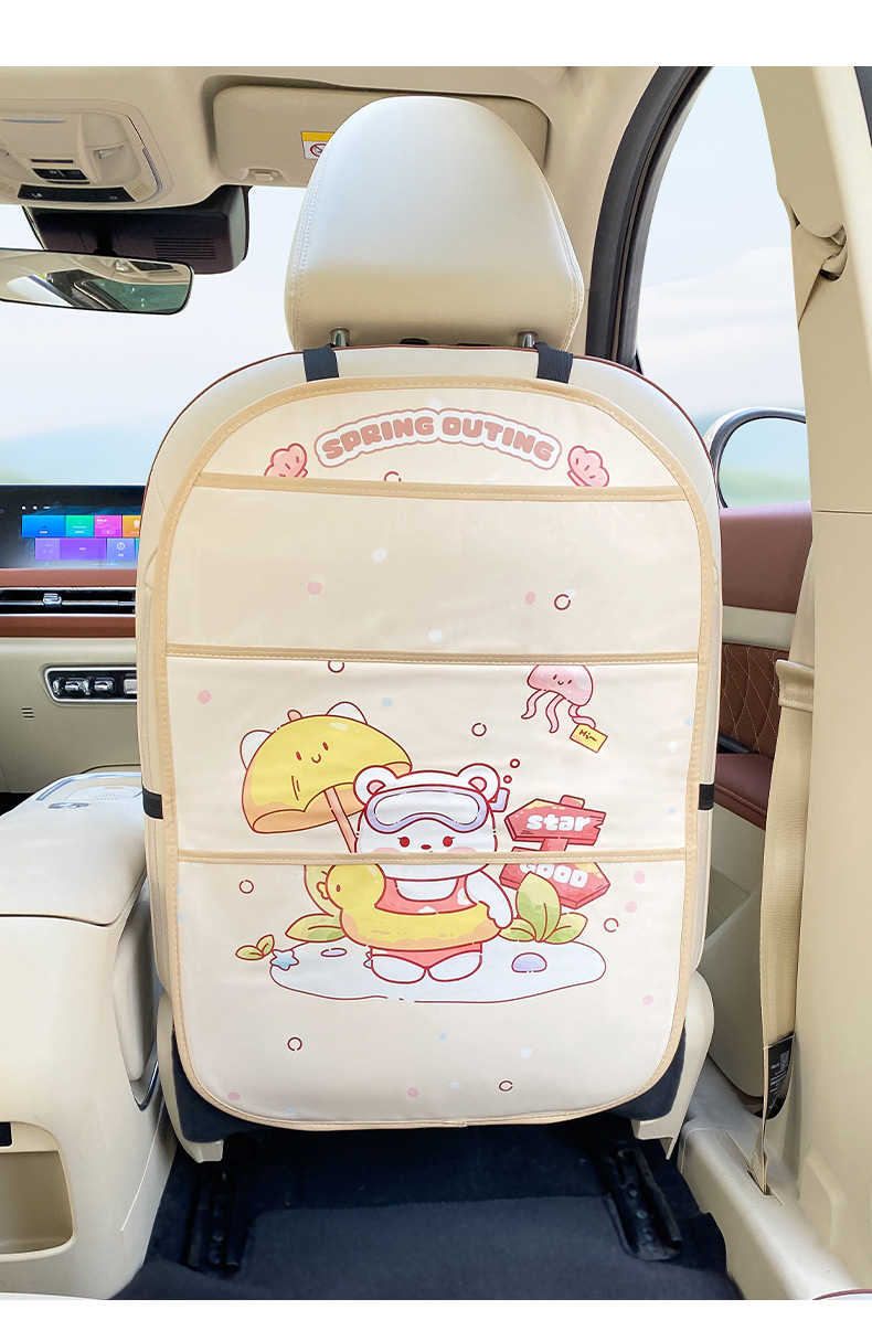 Cute car anti-kick pad rear universal car seat rear seat anti-wear pad cartoon children's car back anti-dirty