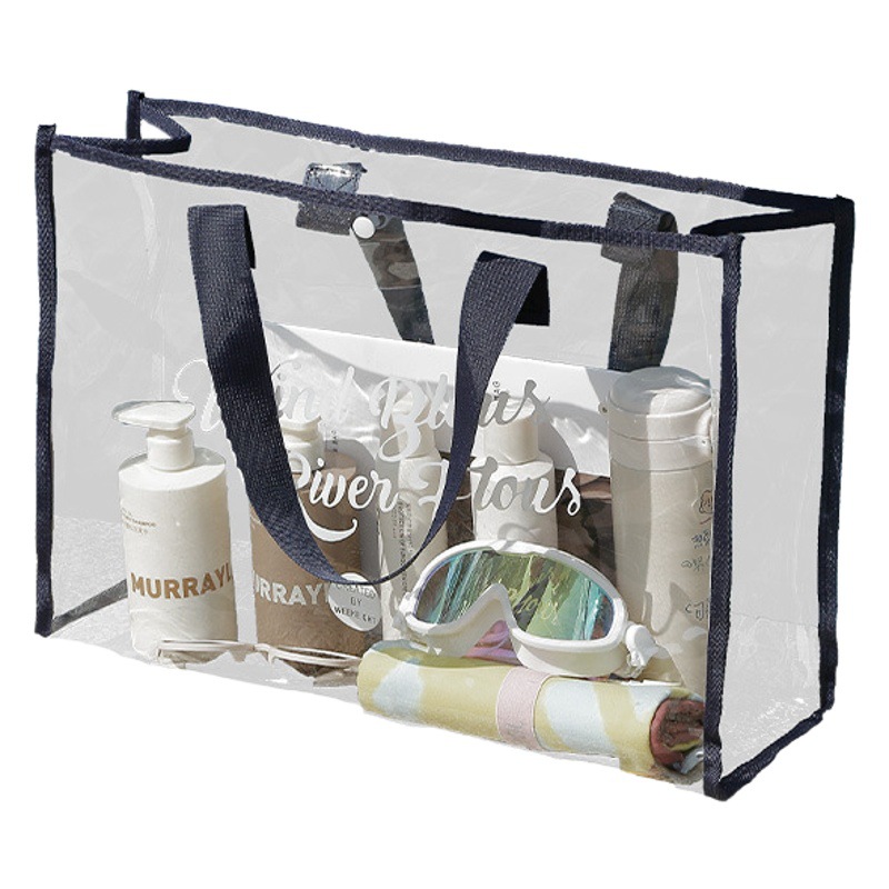Corea del Sur de gran capacidad jalea bolsa de playa transparente PVC impermeable Almacenamiento de primavera caliente bolsa de natación bolsa de compras