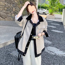 小香风休闲衬衣外套女春秋新款宽松法式气质轻熟风上衣小个子
