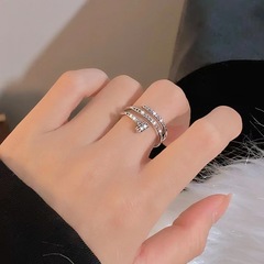 螺旋釘子戒指女小眾設計精緻ins潮網紅開口食指時尚個性冷淡風