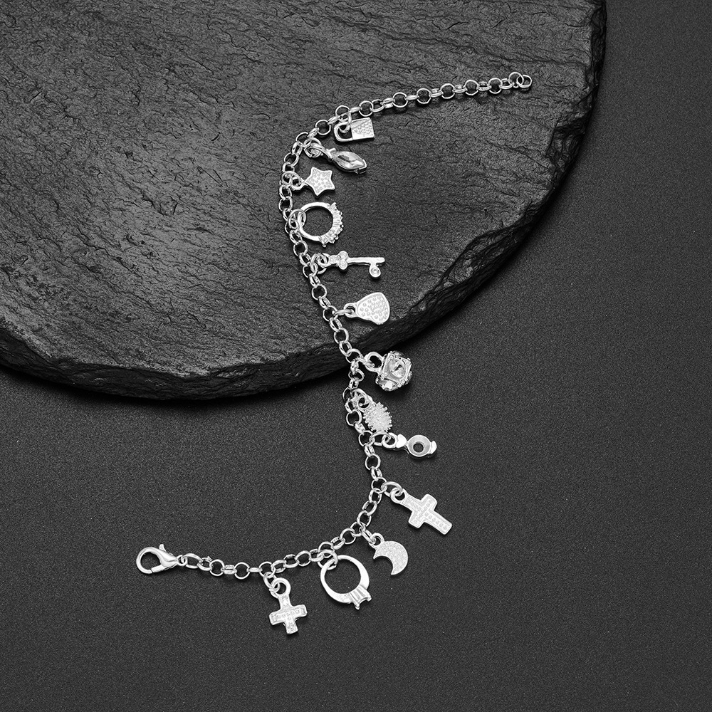 Productos de venta caliente transfronterizos, directamente de los fabricantes, joyería de moda europea y americana, pulsera con colgante de trece piezas, joyería multielementos