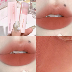 Cappuvini Glitter Lip Mud, Small Milk Tube Airy Matte Velvet Sheer Whitening Lipstick Cotton Candy Lip Gloss
